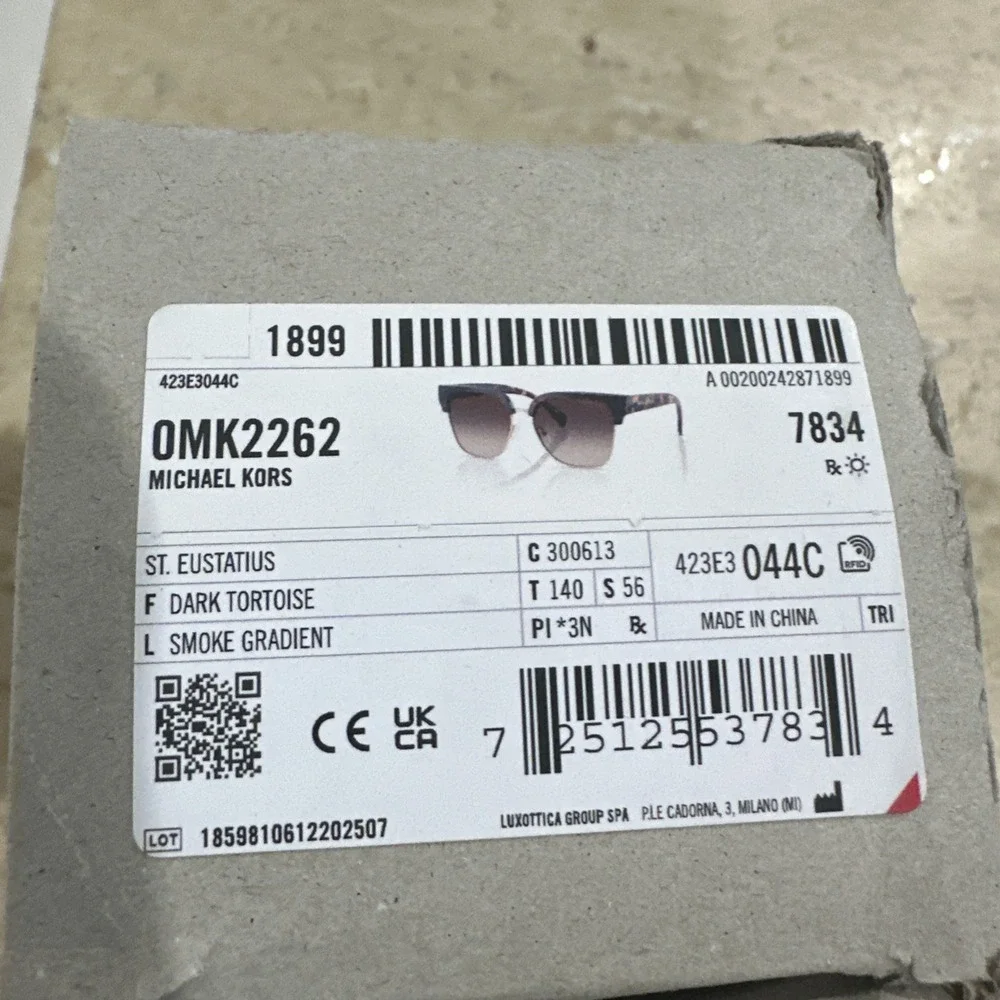 MICHAEL KORS SUNGLASSES 0MK2262 ST. EUSTATIUS Dark‎ Tortoise Smoke Gradient NIB
